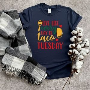Live Like Day Is Taco Tuesday Shirt, Cinco De Mayo Shirt, Sombrero Shirt